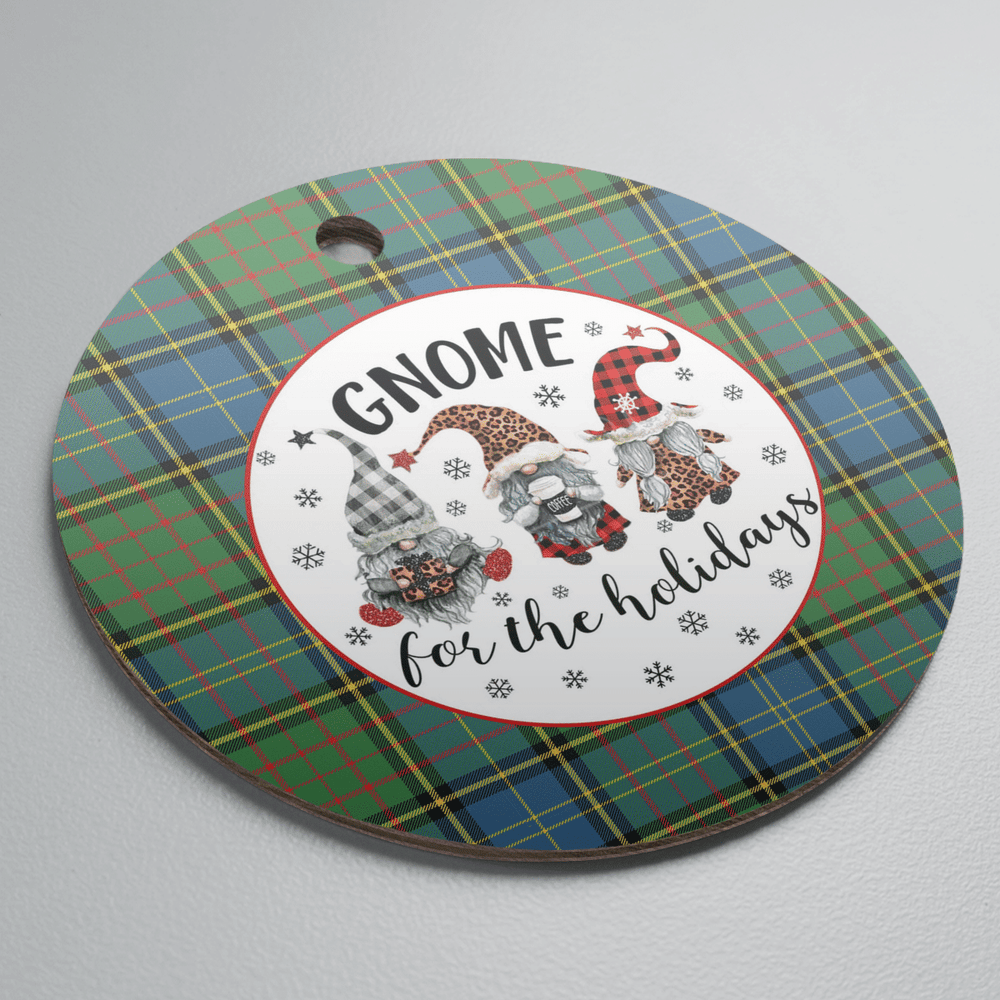 Clan MacMillan Hunting Ancient Tartan Tartan Crest Gnome Round Ceramic Ornament HS76 MacMillan Hunting Ancient Tartan Tartan Christmas