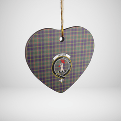 Clan Taylor Weathered Tartan Crest Heart Ceramic Ornament QD44 Taylor Weathered Tartan Tartan Christmas