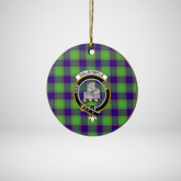 Clan Dalrymple Tartan Crest Round Ceramic Ornament LN56 Dalrymple Tartan Tartan Christmas