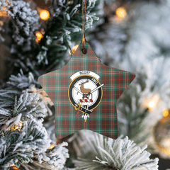 Clan Scott Brown Ancient Tartan Crest Star Ceramic Ornament JC35 Scott Brown Ancient Tartan Tartan Christmas