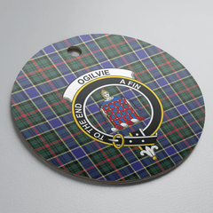Clan Ogilvie Hunting Modern Tartan Crest Round Ceramic Ornament XH63 Ogilvie Hunting Modern Tartan Tartan Christmas