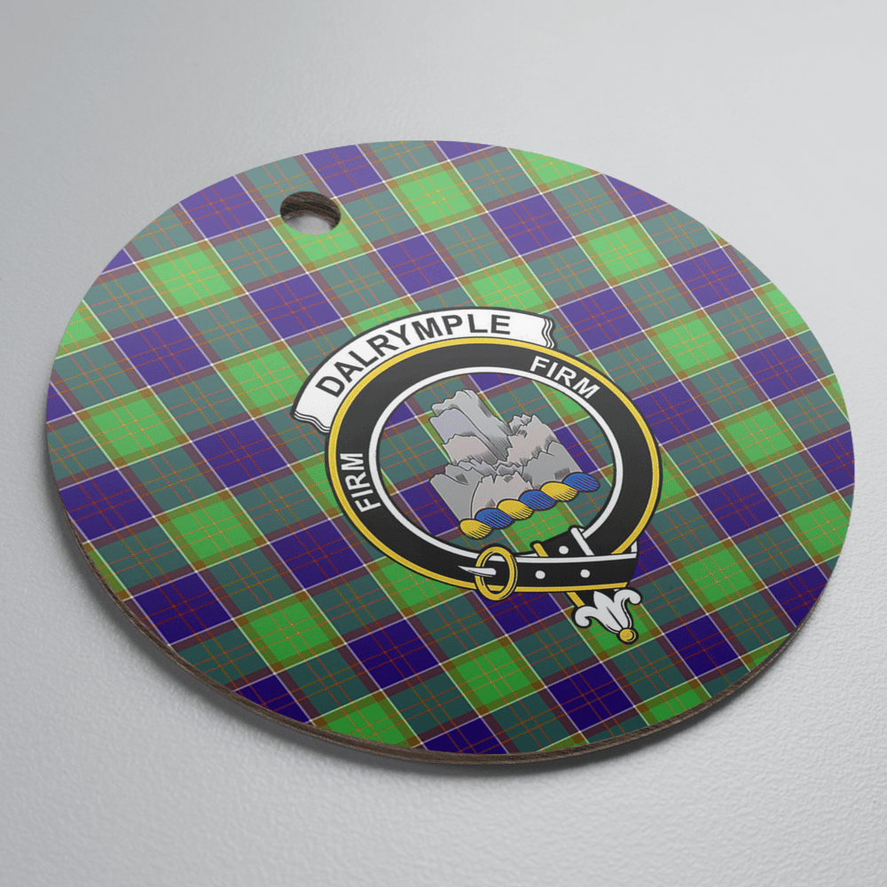 Clan Dalrymple Tartan Crest Round Ceramic Ornament LN56 Dalrymple Tartan Tartan Christmas