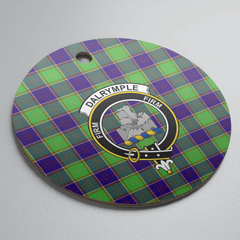 Clan Dalrymple Tartan Crest Round Ceramic Ornament LN56 Dalrymple Tartan Tartan Christmas