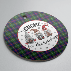 Clan Malcolm Modern Tartan Tartan Crest Gnome Round Ceramic Ornament EN18 Malcolm Modern Tartan Tartan Christmas
