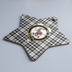 Clan Scott Black & White Modern Tartan Crest Star Ceramic Ornament OO44 Scott Black & White Modern Tartan Tartan Christmas