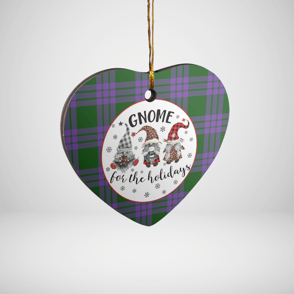 Clan Elphinstone Tartan Tartan Crest Gnome Heart Ceramic Ornament UU46 Elphinstone Tartan Tartan Christmas