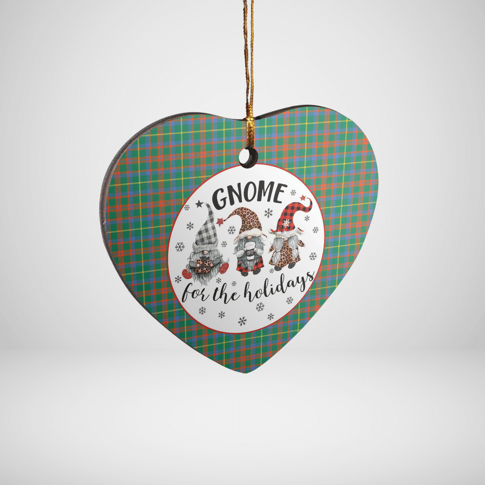 Clan MacKintosh Hunting Ancient Tartan Tartan Crest Gnome Heart Ceramic Ornament FN77 MacKintosh Hunting Ancient Tartan Tartan Christmas
