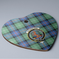 Clan Sutherland Old Ancient Tartan Crest Heart Ceramic Ornament CQ51 Sutherland Old Ancient Tartan Tartan Christmas