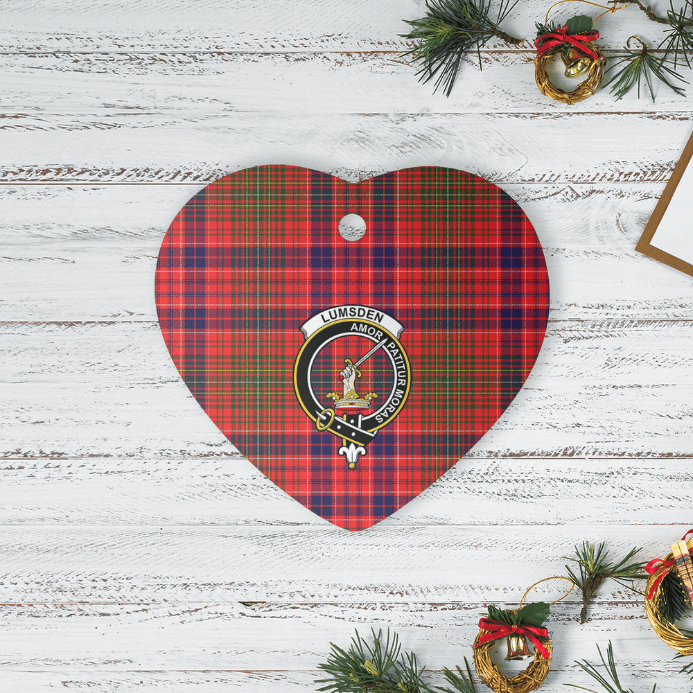 Clan Lumsden Modern Tartan Crest Heart Ceramic Ornament EZ19 Lumsden Modern Tartan Tartan Christmas