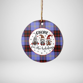 Clan Rutherford Tartan Tartan Crest Gnome Round Ceramic Ornament HH19 Rutherford Tartan Tartan Christmas