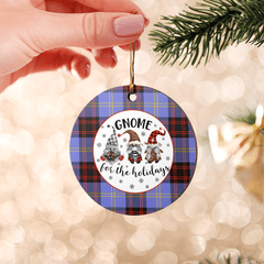 Clan Rutherford Tartan Tartan Crest Gnome Round Ceramic Ornament HH19 Rutherford Tartan Tartan Christmas