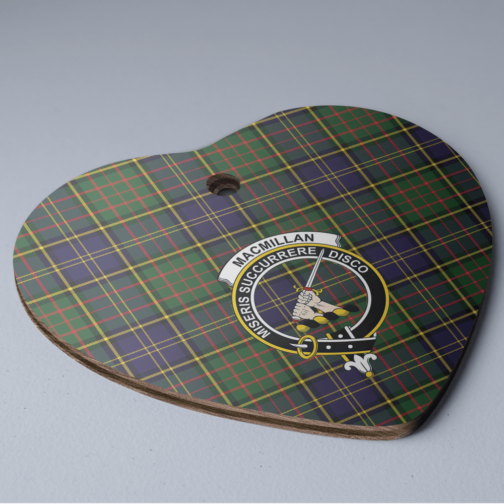 Clan MacMillan Hunting Modern Tartan Crest Heart Ceramic Ornament MF85 MacMillan Hunting Modern Tartan Tartan Christmas
