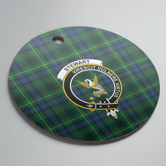 Clan Stewart Hunting Modern Tartan Crest Round Ceramic Ornament ZK63 Stewart Hunting Modern Tartan Tartan Christmas