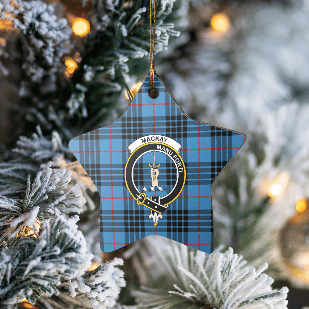 Clan MacKay Blue Tartan Crest Star Ceramic Ornament AM48 MacKay Blue Tartan Tartan Christmas