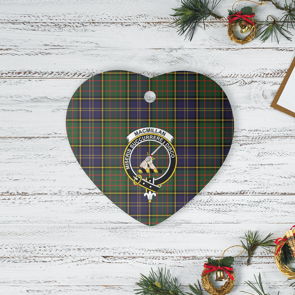 Clan MacMillan Hunting Modern Tartan Crest Heart Ceramic Ornament MF85 MacMillan Hunting Modern Tartan Tartan Christmas
