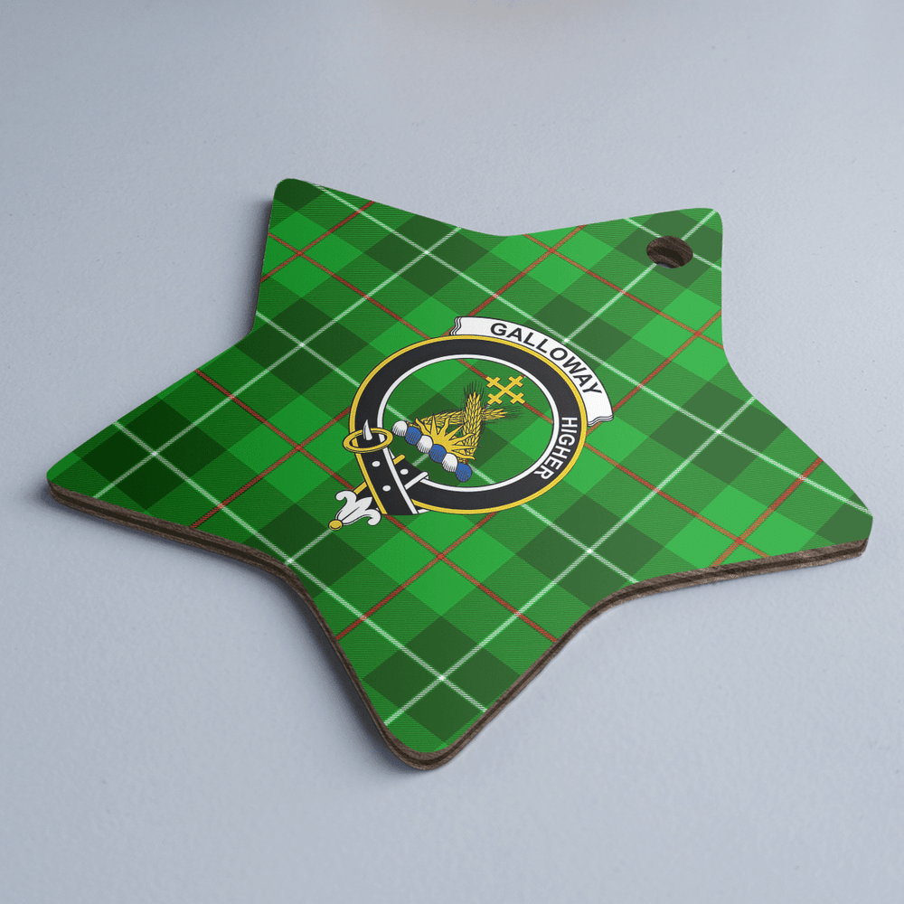 Clan Galloway District Tartan Crest Star Ceramic Ornament YX52 Galloway District Tartan Tartan Christmas