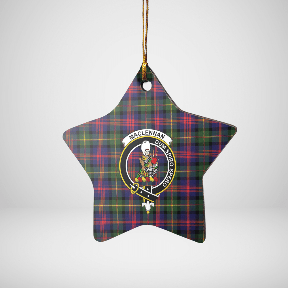 Clan MacLennan Tartan Crest Star Ceramic Ornament UO20 MacLennan Tartan Tartan Christmas