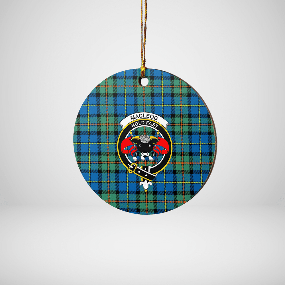 Clan MacLeod of Harris Ancient Tartan Crest Round Ceramic Ornament OT50 MacLeod of Harris Ancient Tartan Tartan Christmas