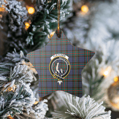 Clan Fletcher of Dunans Tartan Crest Star Ceramic Ornament UV57 Fletcher of Dunans Tartan Tartan Christmas