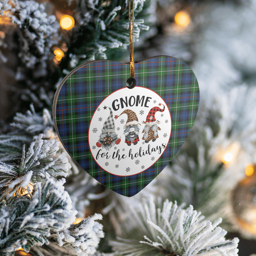 Clan MacKenzie Modern Tartan Tartan Crest Gnome Heart Ceramic Ornament ZB73 MacKenzie Modern Tartan Tartan Christmas