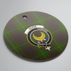 Clan Durie Tartan Crest Round Ceramic Ornament QT40 Durie Tartan Tartan Christmas