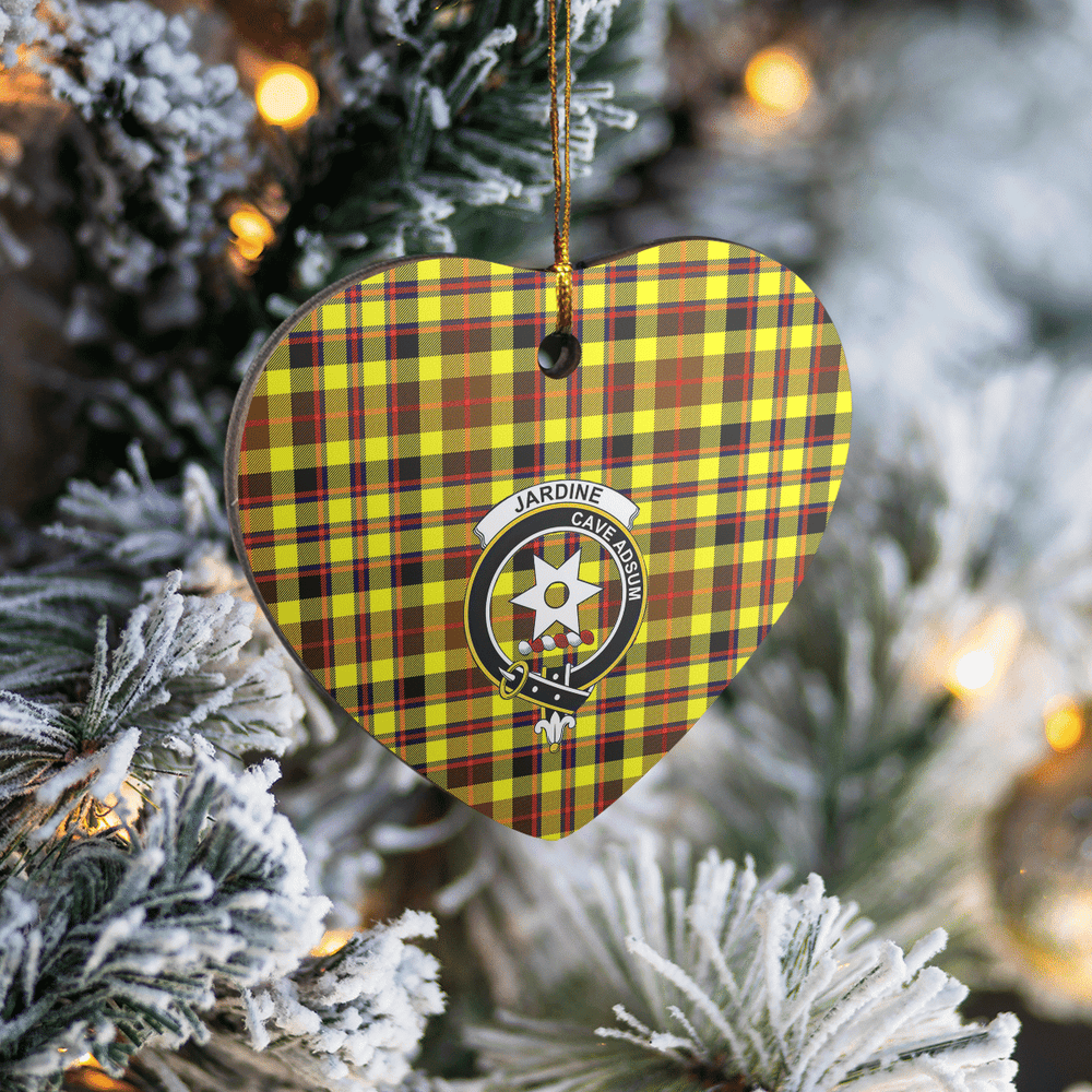 Clan Jardine Tartan Crest Heart Ceramic Ornament XV11 Jardine Tartan Tartan Christmas