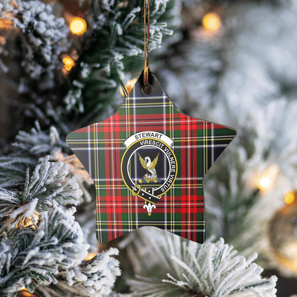 Clan Tartan Crest Star Ceramic Ornament EU22 Tartan Tartan Christmas