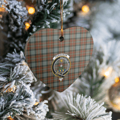 Clan Fergusson Weathered Tartan Crest Heart Ceramic Ornament HM34 Fergusson Weathered Tartan Tartan Christmas