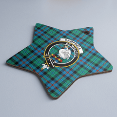 Clan Campbell of Cawdor Ancient Tartan Crest Star Ceramic Ornament AH42 Campbell of Cawdor Ancient Tartan Tartan Christmas