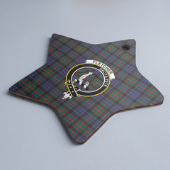 Clan Fletcher of Dunans Tartan Crest Star Ceramic Ornament UV57 Fletcher of Dunans Tartan Tartan Christmas