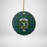 Clan Stewart Hunting Modern Tartan Crest Round Ceramic Ornament ZK63 Stewart Hunting Modern Tartan Tartan Christmas
