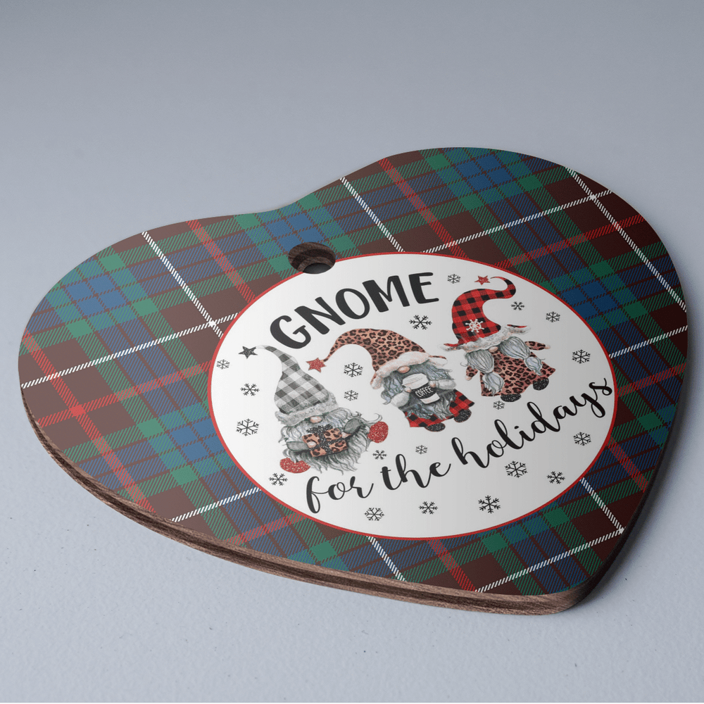 Clan Fraser Hunting Ancient Tartan Tartan Crest Gnome Heart Ceramic Ornament AK35 Fraser Hunting Ancient Tartan Tartan Christmas