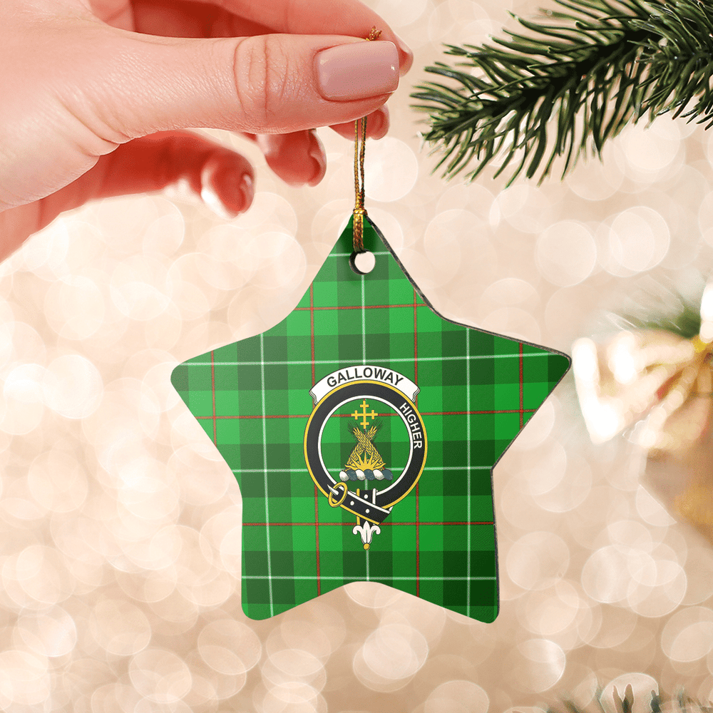 Clan Galloway District Tartan Crest Star Ceramic Ornament YX52 Galloway District Tartan Tartan Christmas