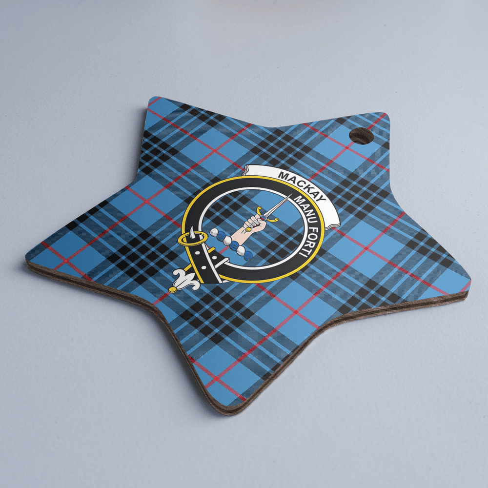 Clan MacKay Blue Tartan Crest Star Ceramic Ornament AM48 MacKay Blue Tartan Tartan Christmas