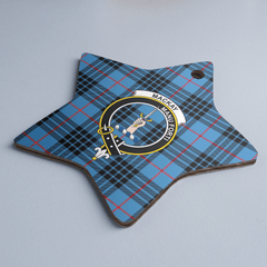 Clan MacKay Blue Tartan Crest Star Ceramic Ornament AM48 MacKay Blue Tartan Tartan Christmas