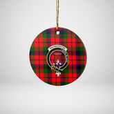 Clan MacNaughton Modern Tartan Crest Round Ceramic Ornament OI27 MacNaughton Modern Tartan Tartan Christmas