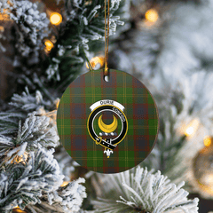 Clan Durie Tartan Crest Round Ceramic Ornament QT40 Durie Tartan Tartan Christmas