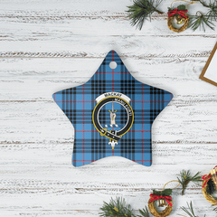 Clan MacKay Blue Tartan Crest Star Ceramic Ornament AM48 MacKay Blue Tartan Tartan Christmas