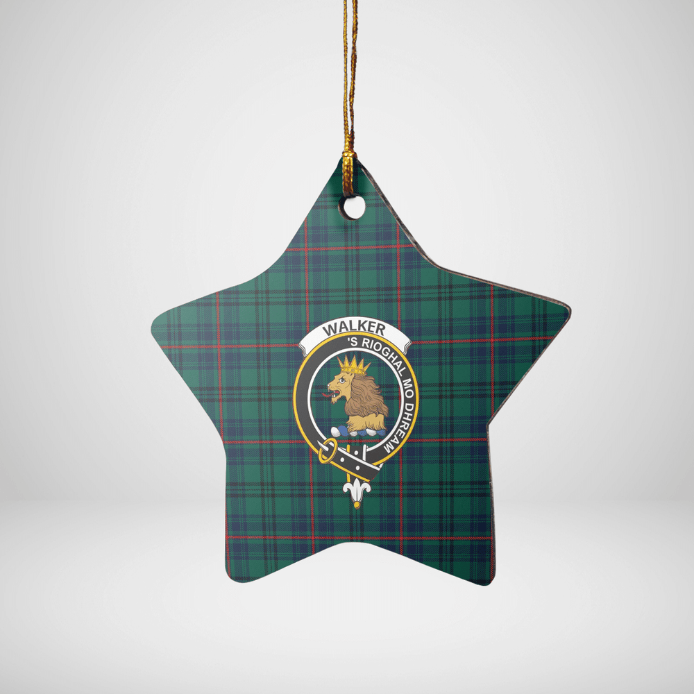 Clan Walker Tartan Crest Star Ceramic Ornament MJ37 Walker Tartan Tartan Christmas