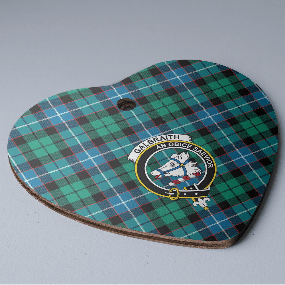 Clan Galbraith Ancient Tartan Crest Heart Ceramic Ornament HY61 Galbraith Ancient Tartan Tartan Christmas