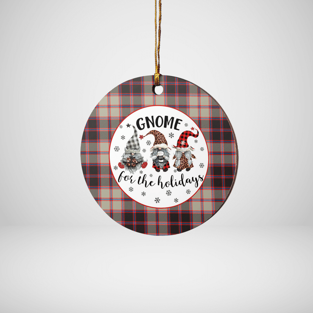 Clan MacPherson Hunting Ancient Tartan Tartan Crest Gnome Round Ceramic Ornament KS21 MacPherson Hunting Ancient Tartan Tartan Christmas