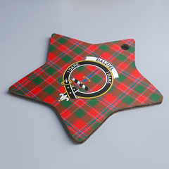 Clan Dalziel Modern Tartan Crest Star Ceramic Ornament GE38 Dalziel Modern Tartan Tartan Christmas