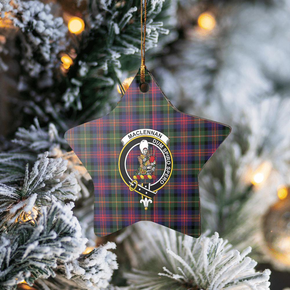 Clan MacLennan Tartan Crest Star Ceramic Ornament UO20 MacLennan Tartan Tartan Christmas