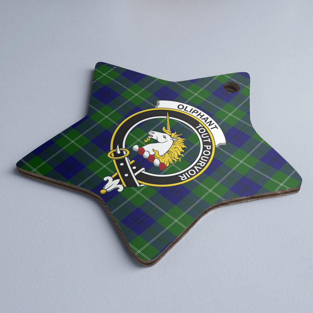 Clan Oliphant Modern Tartan Crest Star Ceramic Ornament TQ19 Oliphant Modern Tartan Tartan Christmas