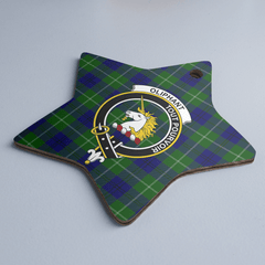 Clan Oliphant Modern Tartan Crest Star Ceramic Ornament TQ19 Oliphant Modern Tartan Tartan Christmas