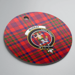Clan Murray of Tulloch Modern Tartan Crest Round Ceramic Ornament DM70 Murray of Tulloch Modern Tartan Tartan Christmas