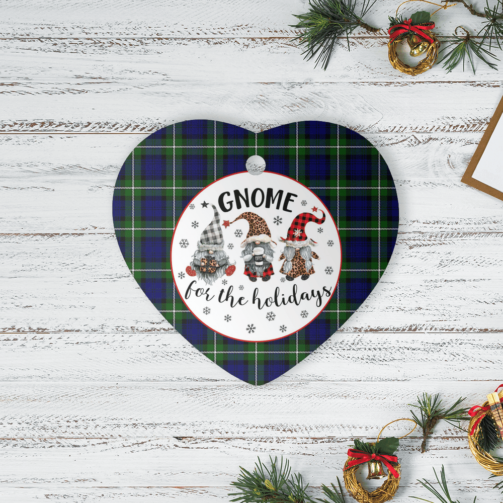 Clan Meldrum Forbes Tartan Tartan Crest Gnome Heart Ceramic Ornament JU21 Meldrum Forbes Tartan Tartan Christmas