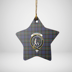 Clan Fletcher of Dunans Tartan Crest Star Ceramic Ornament UV57 Fletcher of Dunans Tartan Tartan Christmas