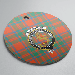 Clan MacKintosh Ancient Tartan Crest Round Ceramic Ornament OI11 MacKintosh Ancient Tartan Tartan Christmas