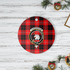 Clan Cunningham Modern Tartan Crest Round Ceramic Ornament RE33 Cunningham Modern Tartan Tartan Christmas